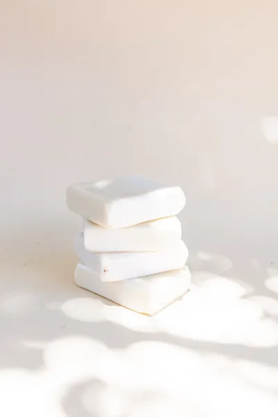 Stack of homemade castile soap bars