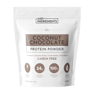 Just Ingredients coconut chocolate protein powder